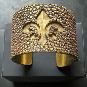 Rustic Cuff Fleur de Lis Bracelet